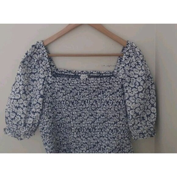 J. Crew Puff Sleeve Smocked Peplum Blouse - Picture 2 of 9